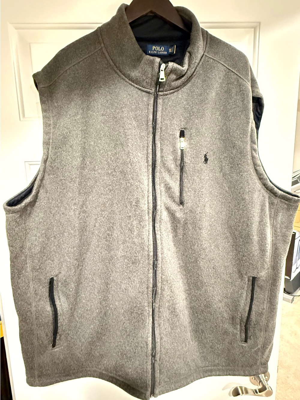 Ralph Lauren Gray Full-Zip Fleece Vest